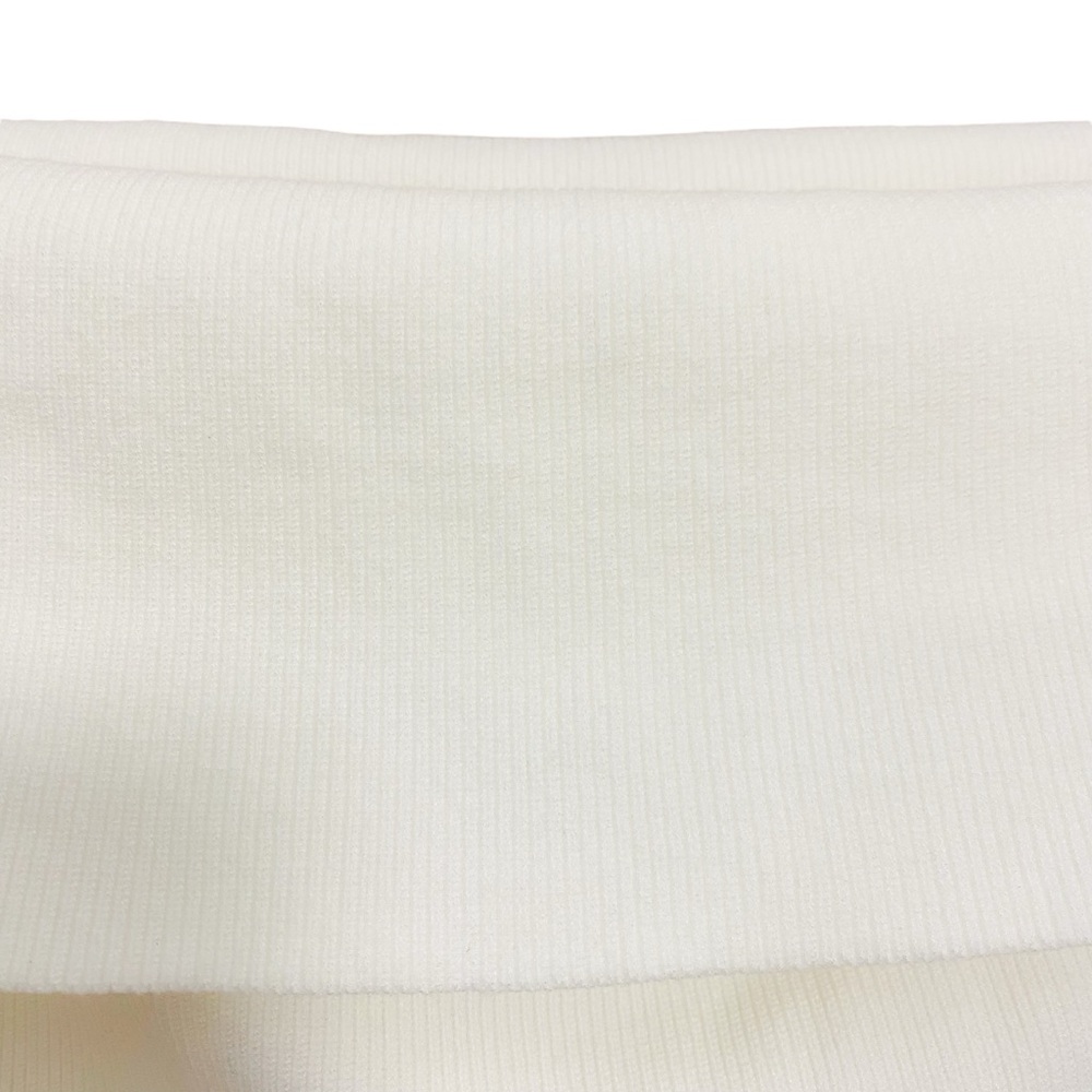 Aritzia Wilfred Nola Off The Shoulder Cream White Ribbed Knit Sweater Size Large - Picture 5 of 10